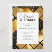 Modern Gold Black Brunch en bubbelbaar Vrijgezelle Kaart (Voorkant)