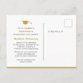 Modern Gold Black Calligraphy Chic Photo AFSTUDEER Aankondigingskaart (Achterkant)