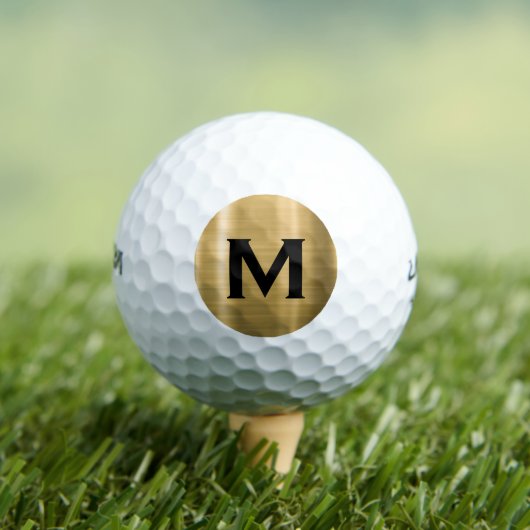 Modern Gold Black Classic Monogram Golfballen (Insitu Shirt)