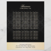 Modern Gold & Black Damask Elegant Brochures (Achterkant)