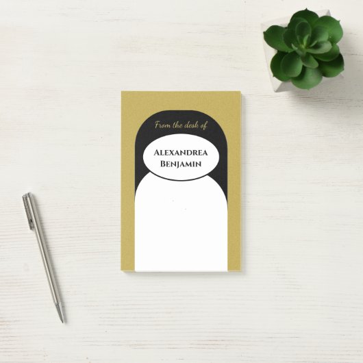 Modern Gold Black Elegant Professional personalise Post-it® Notes (Kantoor)