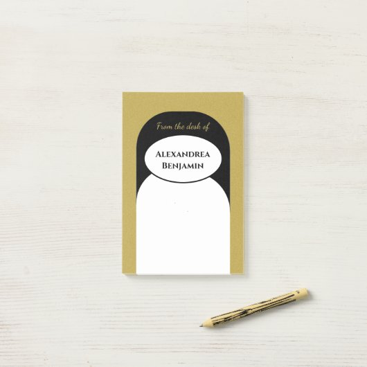 Modern Gold Black Elegant Professional personalise Post-it® Notes (Op bureau)