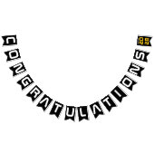 Modern Gold Black Gefeliciteerd Afstudeerfeest Vlaggetjes (Alle)