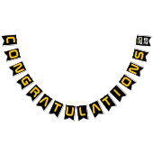 Modern Gold Black Gefeliciteerd Afstudeerfeest Vlaggetjes (Alle)