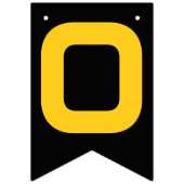 Modern Gold Black Gefeliciteerd Afstudeerfeest Vlaggetjes (Tweede vlag)