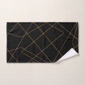 Modern Gold & Black Geometric Strokes Design Bad Handdoek (Handdoek)