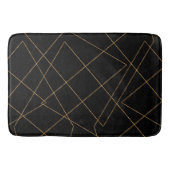Modern Gold & Black Geometric Strokes Design Badmat (Voorkant)
