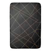 Modern Gold & Black Geometric Strokes Design Badmat (Voorkant Verticaal)