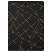 Modern Gold & Black Geometric Strokes Design Klembord (Achterkant)