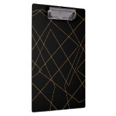 Modern Gold & Black Geometric Strokes Design Klembord (Rechts)