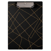Modern Gold & Black Geometric Strokes Design Klembord (Voorkant)