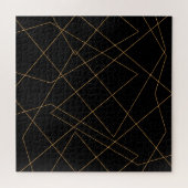 Modern Gold & Black Geometric Strokes Design Legpuzzel (Horizontaal)