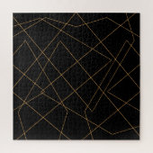 Modern Gold & Black Geometric Strokes Design Legpuzzel (Verticaal)