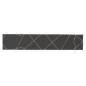Modern Gold & Black Geometric Strokes Design Medium Tafelloper (Horizontaal)