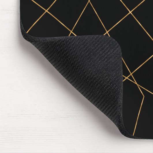 Modern Gold & Black Geometric Strokes Design Muismat (Hoek)