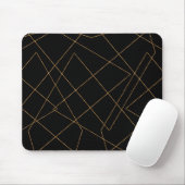 Modern Gold & Black Geometric Strokes Design Muismat (Met muis)