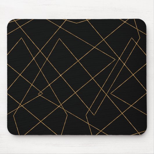 Modern Gold & Black Geometric Strokes Design Muismat (Voorkant)