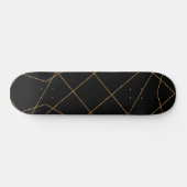 Modern Gold & Black Geometric Strokes Design Persoonlijk Skateboard (Horizontaal)