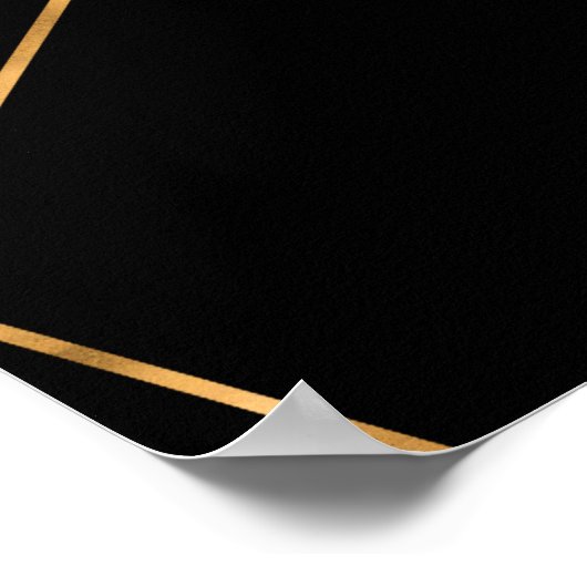 Modern Gold & Black Geometric Strokes Design Poster (Hoek)
