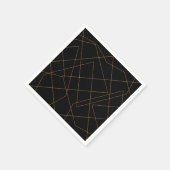 Modern Gold & Black Geometric Strokes Design Servet (Hoek)