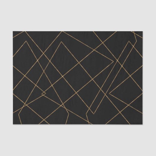 Modern Gold & Black Geometric Strokes Design Tissuepapier (Voorkant)