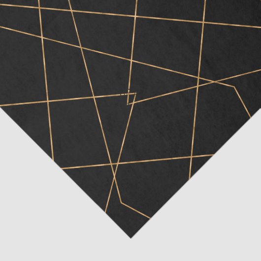 Modern Gold & Black Geometric Strokes Design Tissuepapier (Detail)