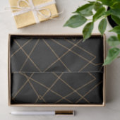 Modern Gold & Black Geometric Strokes Design Tissuepapier (Geschenk)
