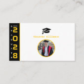 Modern Gold Black Graduation Party Informatiekaartje (Achterkant)