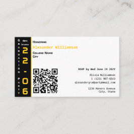 Modern Gold Black Graduation Party Informatiekaartje