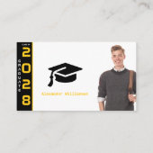 Modern Gold Black Graduation Party Informatiekaartje (Achterkant)