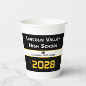 Modern Gold Black Graduation Party Papieren Bekers (Achterkant)