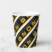 Modern Gold Black Graduation Party Papieren Bekers (Achterkant)