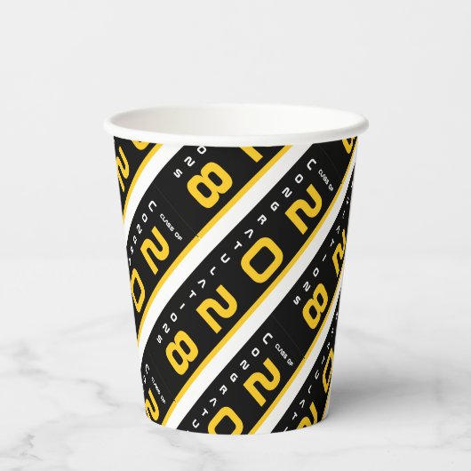 Modern Gold Black Graduation Party Papieren Bekers (Achterkant)