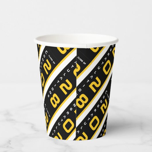 Modern Gold Black Graduation Party Papieren Bekers (Rechts)