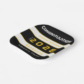 Modern Gold Black Graduation Party Papieren Bordje (Gebogen)