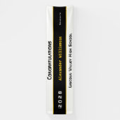 Modern Gold Black Graduation Party Spandoek (Verticaal)