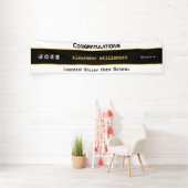 Modern Gold Black Graduation Party Spandoek (Insitu)