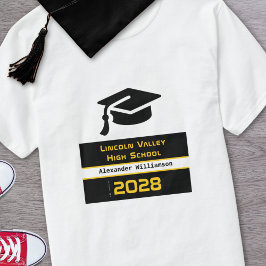 Modern Gold Black High School Afstuderen Klasse va T-shirt