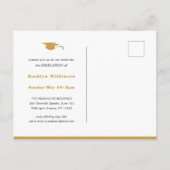 Modern Gold Black Minimalist Chic Photo AFSTUDEERD Uitnodiging Briefkaart (Achterkant)