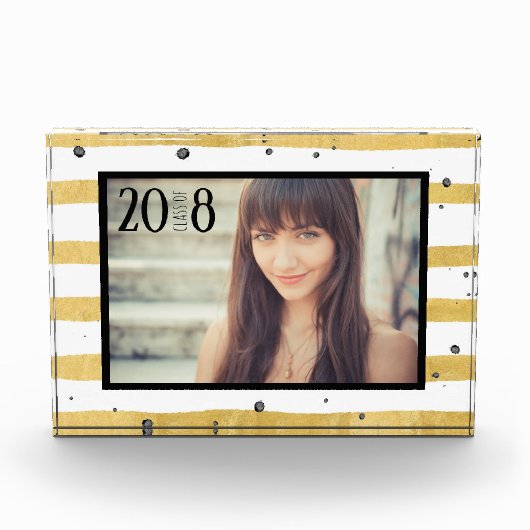 Modern Gold & Black Monogram Klasse Fotoblok (Voorkant)