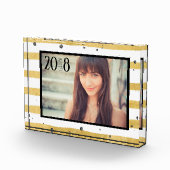 Modern Gold & Black Monogram Klasse Fotoblok (Rechts)