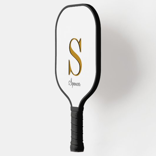 Modern Gold Black Monogram Pickleball Paddle (Links)