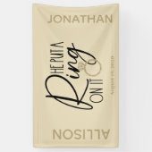 Modern Gold Black Name Hij heeft er een rondje op  Spandoek (Verticaal)