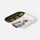 Modern Gold Black Photo Graduparty Papieren Bordje (Gebogen)