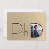 Modern Gold Black Photo PhD-Afstuderen Kaart (Achterkant)