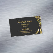 Modern Gold Black Roos Elegant Magnetisch Visitekaartje (Voorbeeld)
