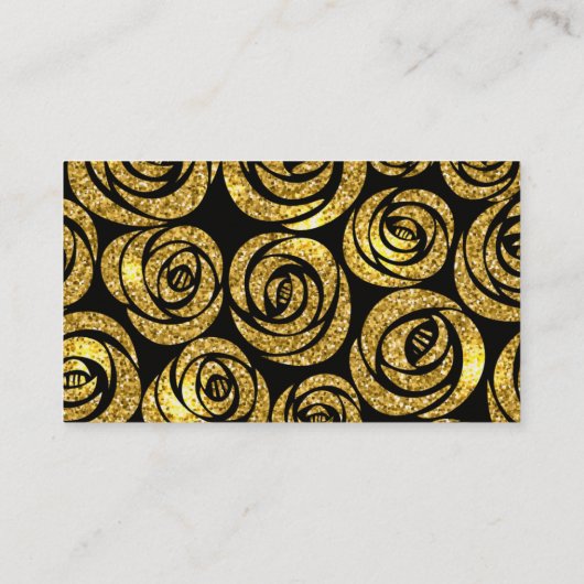 Modern Gold Black Roos Elegant Visitekaartje (Achterkant)