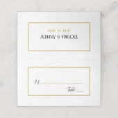 Modern Gold Black Script Minimal Wedding Plaatskaartje (Buitenkant ongevouwen)