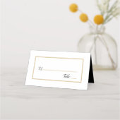 Modern Gold Black Script Minimal Wedding Plaatskaartje (Voorkant)