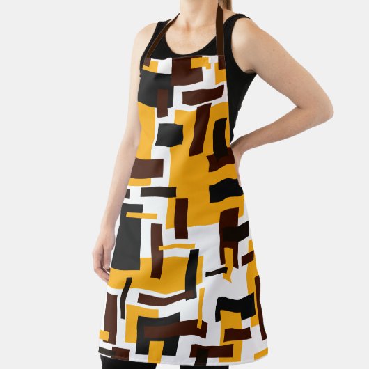 Modern Gold Black Squares Geometric Pattern Schort (Insitu)